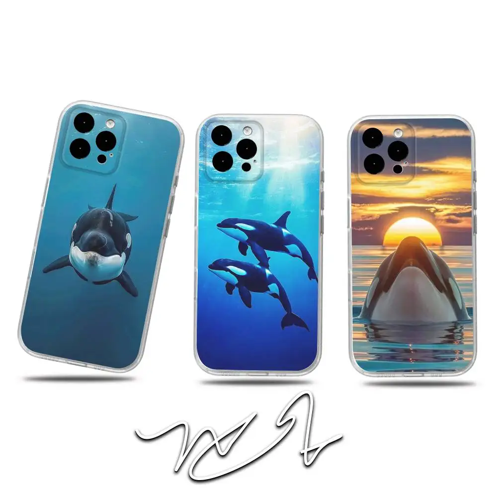 

Killer W-Whale O-Orca Phone Case For iPhone 17,16,15,14,13,12,Pro,Max,Plus,E,SE4,Air,Mini Transparent Cover