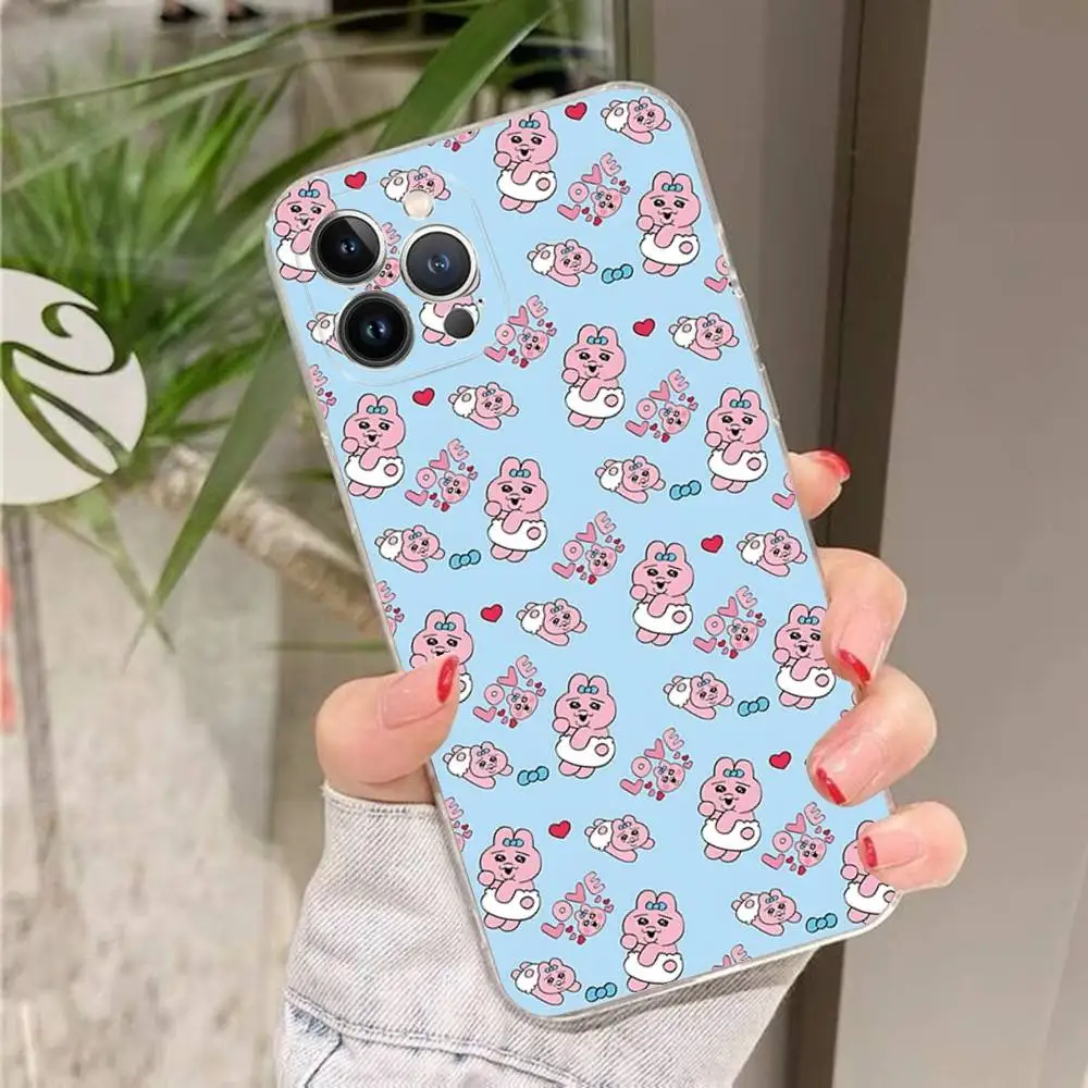 O-Opanchus dibujos animados u-usagis para IPhone 17 16 15 14 13 12 11 Pro Max Plus funda de teléfono de silicona de alta gama