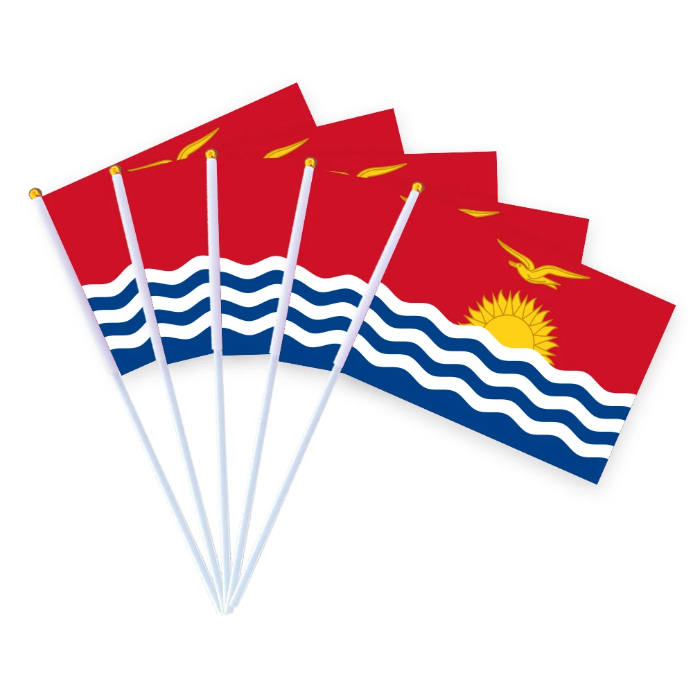 CYPOMELO Flag   Kiribati national flag 14 * 21cm  Kiribati national small holding waving flag indoor and outdoor home decoration