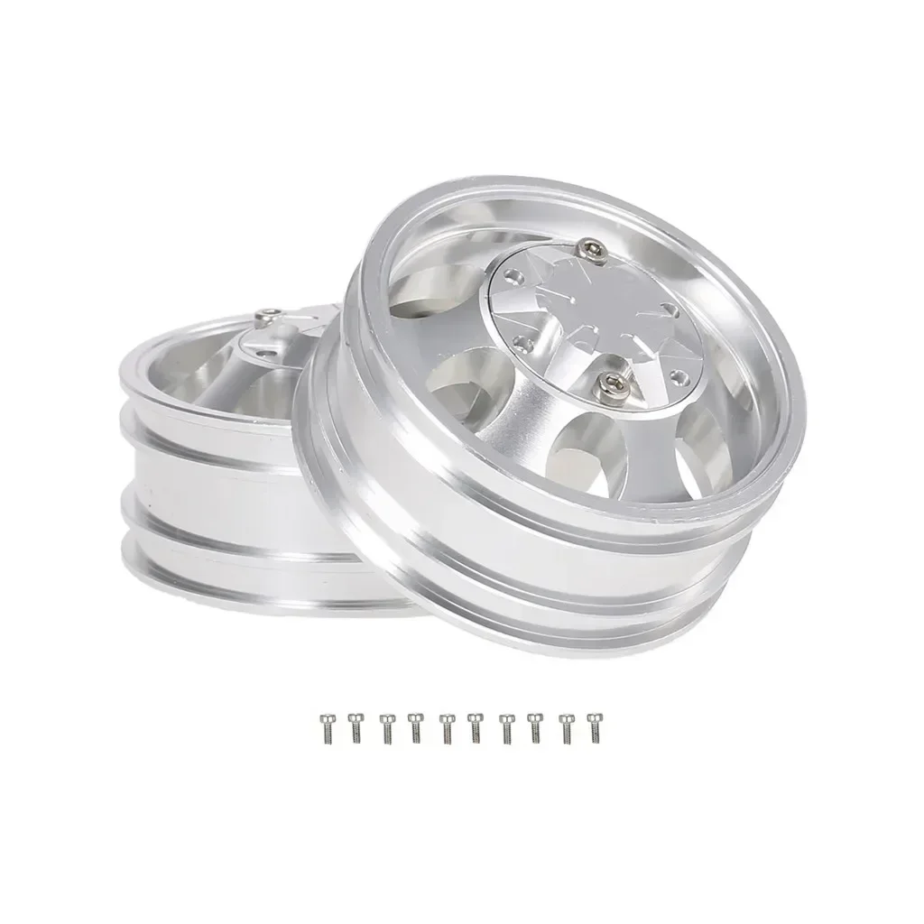 

2pcs Trailer Rear Hub Aluminum Alloy Rim 10 Spokes for 1/14 Tamiya Tractor Truck RC Climber Trailer