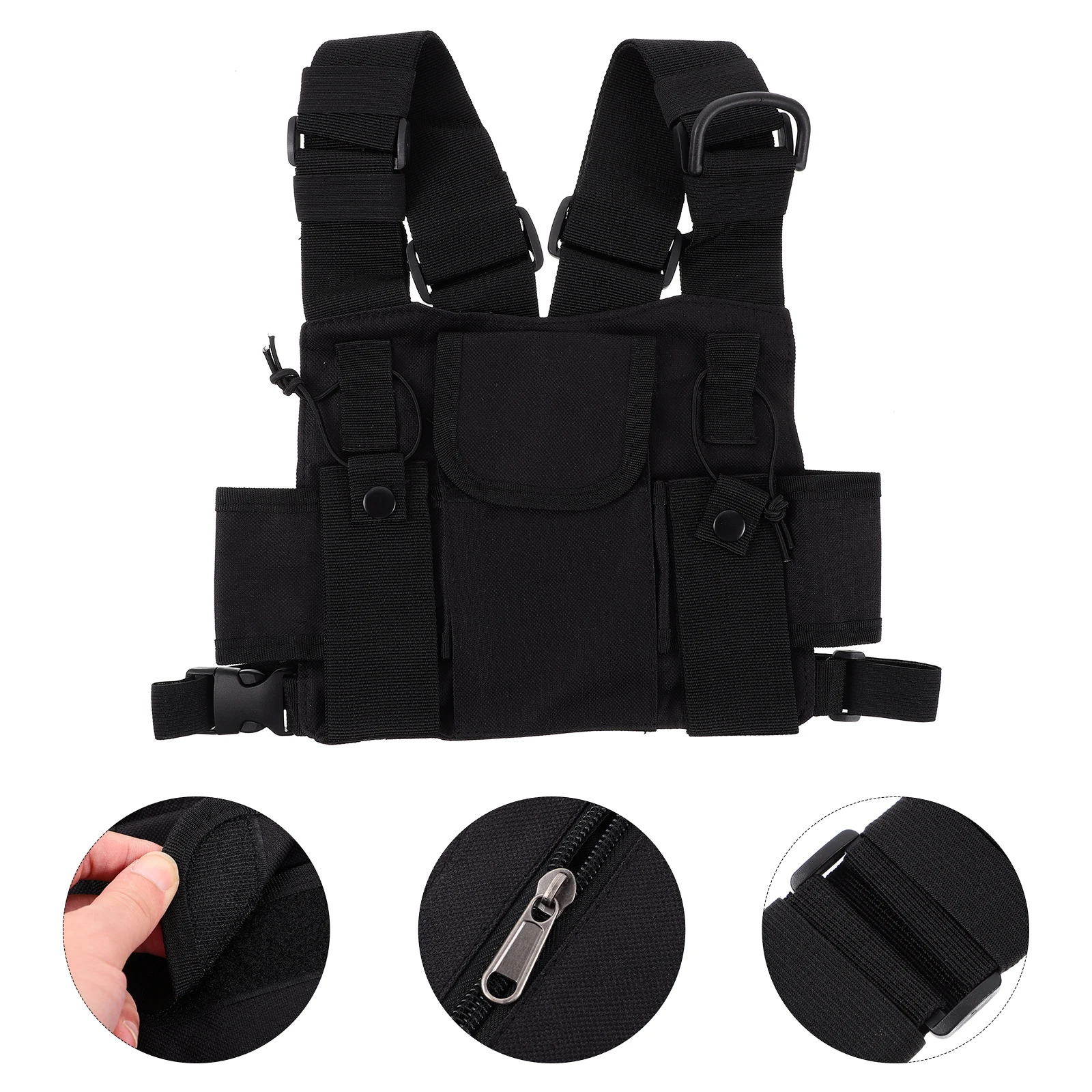

Adjustable Durable Bag For Hiking Running Camping Radio Harness Multi Pocket Storage Outdoor Chest Pack Waterproof Radio Chest