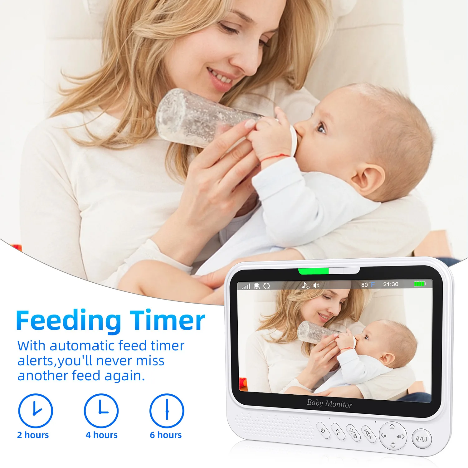 Baby 7-inch Video Machine Home Protection IP Camera Two-way Dialogue With Night Vision Wireless 5000mAh Battery Indoor Baby Prot