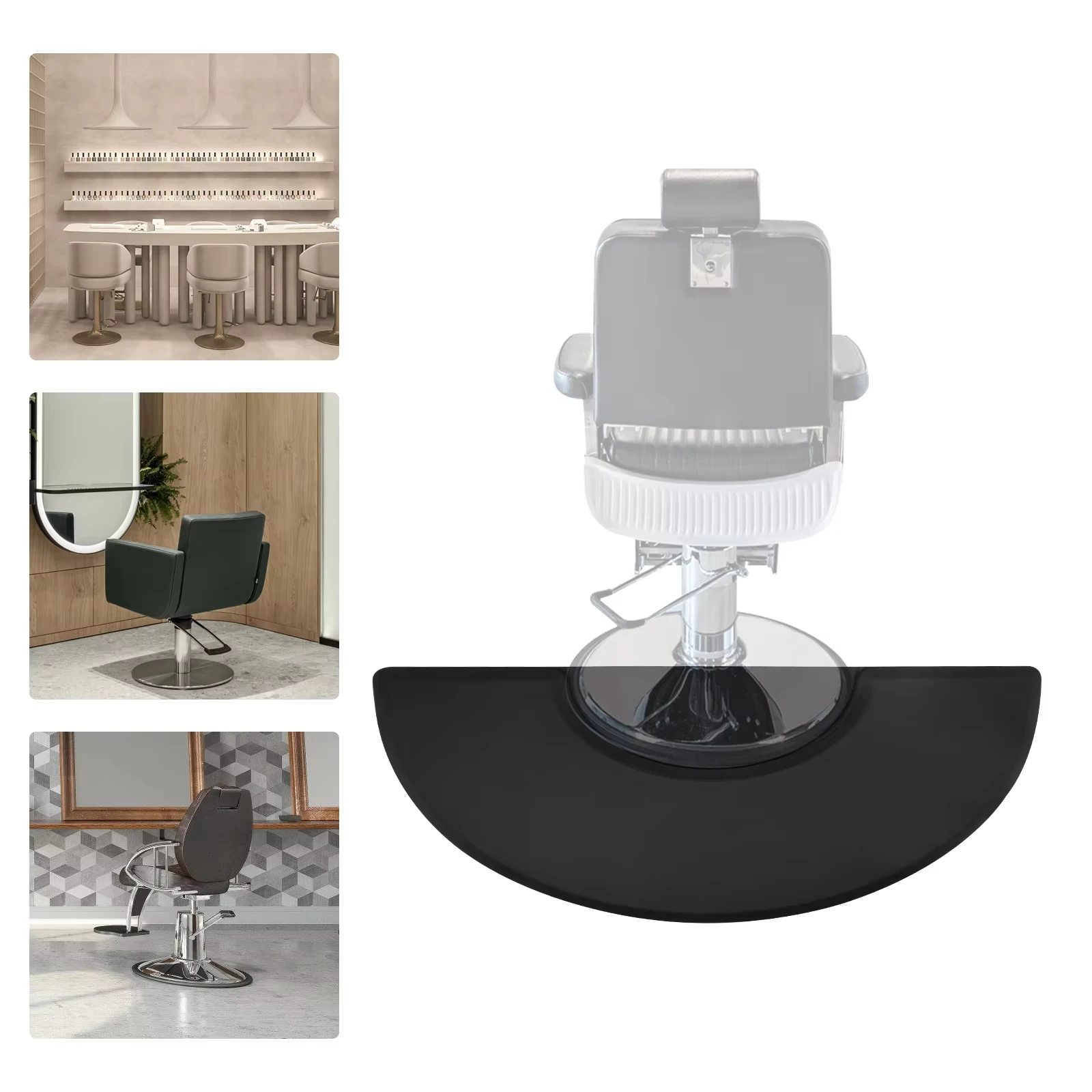 

Semi-Circle Anti-Fatigue Salon Chair Mat Thickened Barber Shop Hair Stylist Floor Mat for Comfortable Sitting in Barber Shops