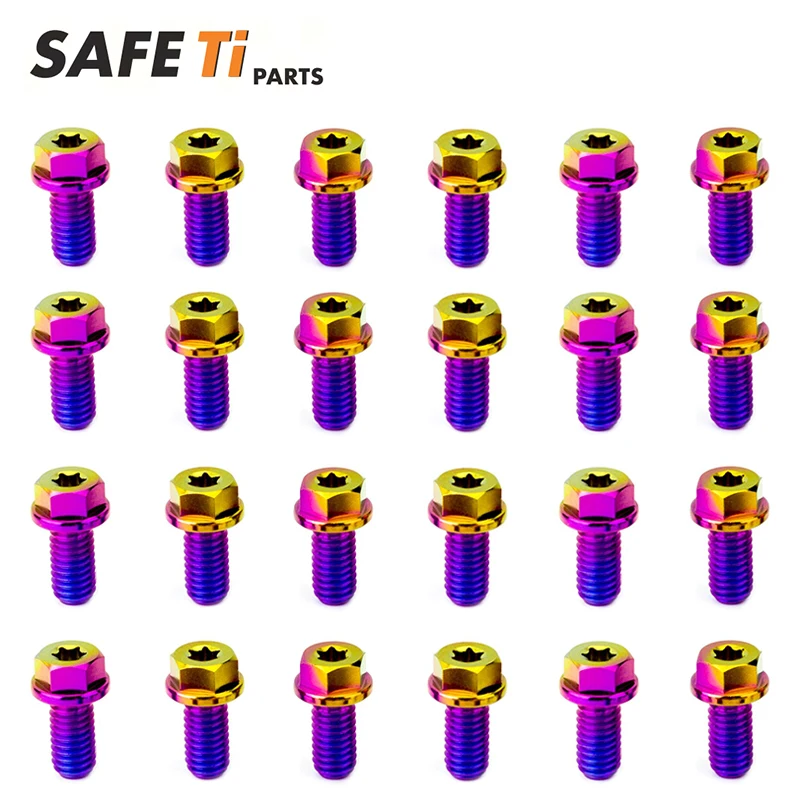 12pcs M6 GR5 Titanium Hex Head Screws For KTM Motocross Dirt Bike Front Rear Lightweight Fastener Parts Brake Disc Rotor Bolts