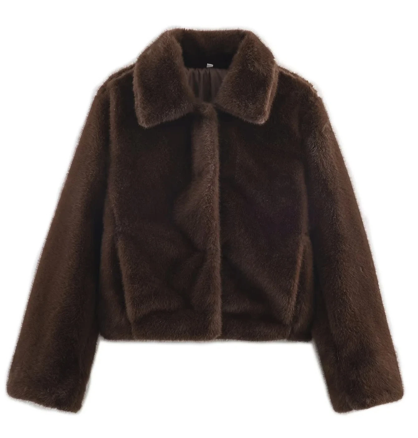 Nueva chaqueta cálida de piel sintética informal elegante Simple a la moda de estilo Retro para mujer/abrigo corto de piel