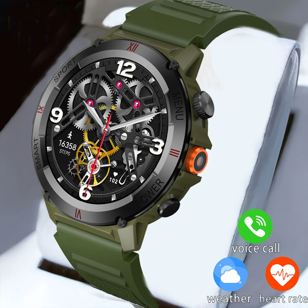 

Latest Men's 5.3 Bluetooth Call Watch 1.46-inch Full Screen Touchscreen Heart Rate Health Monitoring Men's Smart Watch