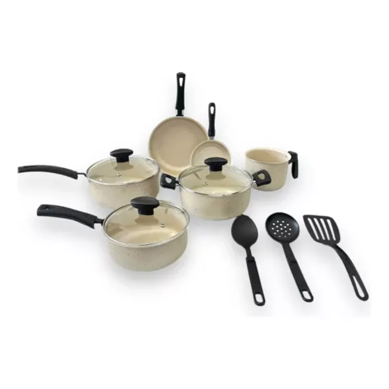 Non-stick Cookware  9 Pieces  Color Granite Baking Cookware and Fryers