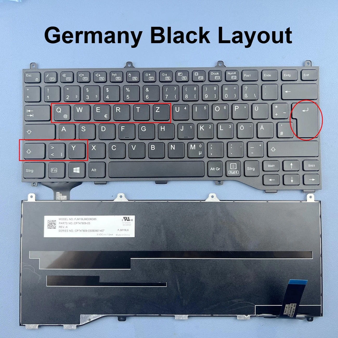 

Черная клавиатура QWERTZ для Германии Fujistu U7310 U7311 7U13A1 7U13A2 серии FJM19L66D06D85 CP747809-03