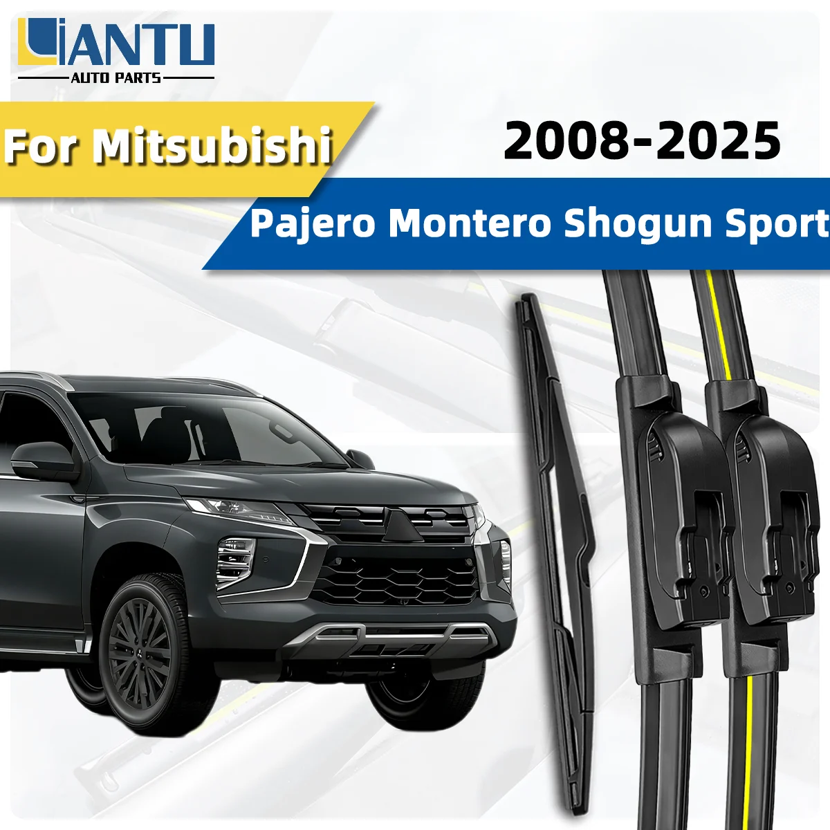 

Комплект из 3-х передних и задних дворников для Mitsubishi Pajero Montero Shogun Sport 2008-2025, бесшумные дворники для лобового стекла, автомобильные аксессуары