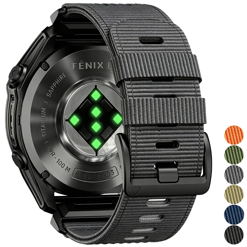 22 26mm Nylon Tactical Strap For Garmin Tactix 8 7 AMOLED Soft wear-resistant strap For Fenix 8 Pro 7 7X/Enduro 3/Epix Watchband