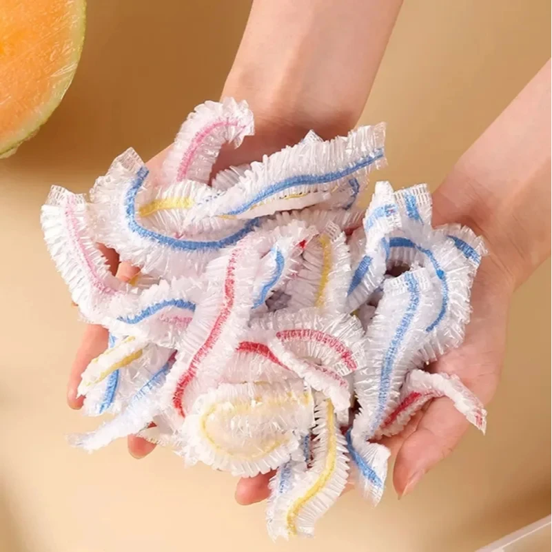 Large Disposable Food Cover Bags Color Elastic Saran Wrap Fresh-keeping Lid Plate Covers Kitchen Packaging Storage Bag Headgear