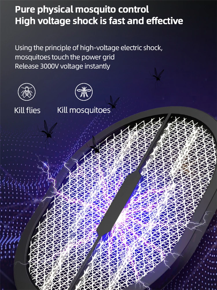 Mosquito Killer Anti zanzare elettrico USB Killer racchetta Fly Swatter trappole elettriche mosche repellente per insetti lampada per zanzare