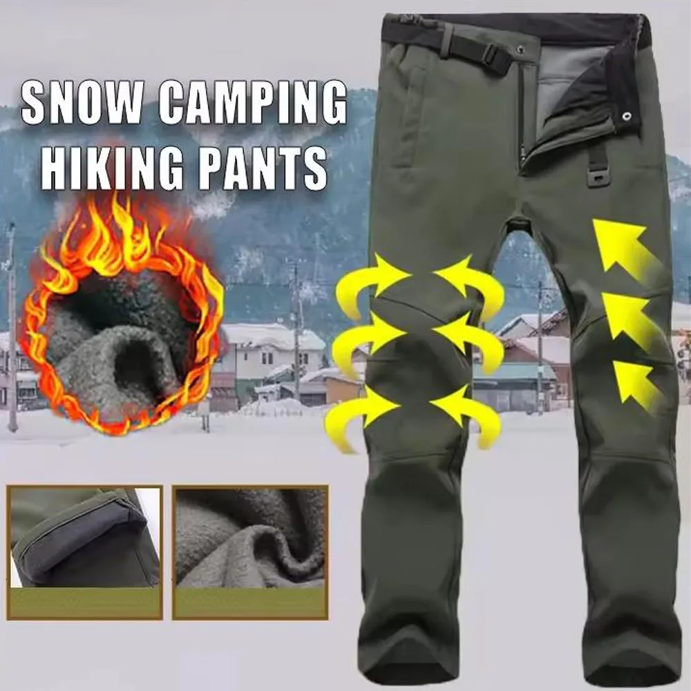 

Men Winter Tactical Softshell Cargo M-5XL Pants Camping Hiking Trousers Climbing Trekking Fishing Hunting Fleece Outdoor Pants