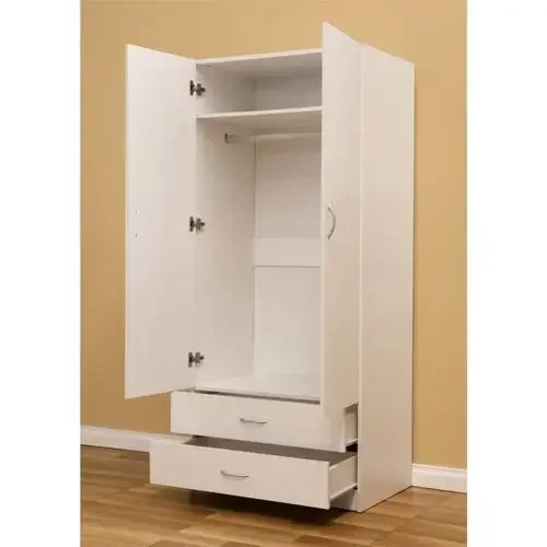 

# Bedroom Furniture Modern Cabinet For Clothes Wardrobe Design White 2 Door 2 Drawer Wardrobe #