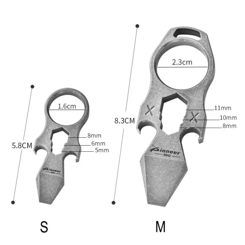 Mini Crowbar Corkscrew Outer Hexagonal Screwdriver EDC Titanium Multifunctional Tools Outdoor Camping Bottle Opener Key Pendant