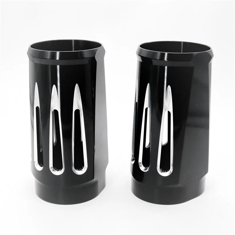 1Pair CNC Front Fork Boots Cover Cowbells Absorber for Harley Touring FLHR 1984-2013 Extend Deep Fork Slider Cow Bells,B