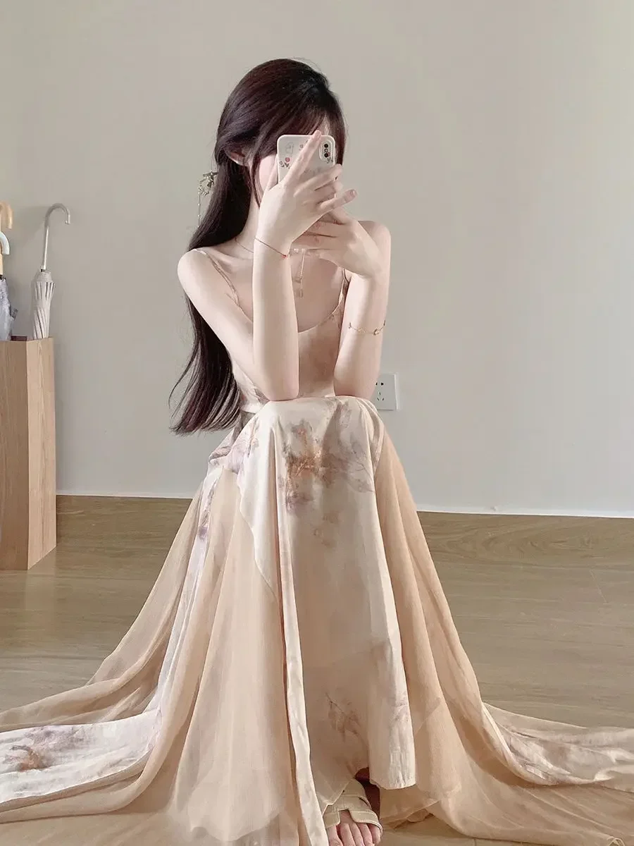 レディースカーキチャイナドレスセット高品質ヴィンテージドレススリムエレガントショーコスチューム2ピースセクシーホルターネックドレスコート付きチャイナドレスセット