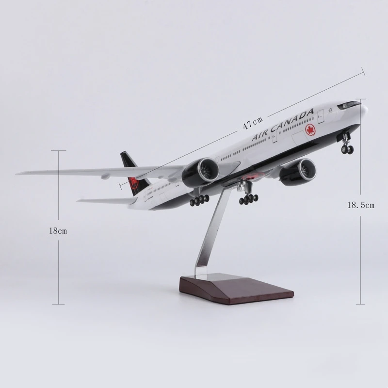 47cm AIR Canada 777 Airplane Model 1:157 Scale Aircraft Resin Die-cast with LED Lights Plane for Collected Gift By Aviation