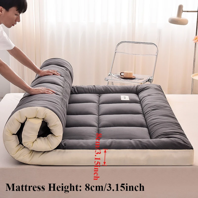 2026 New Foldable Thicken Fluffy 8cm Mattress Toppers Queen Four Seasons Soft ,Mattress Pad,Tatami Mat Japanese Futon Mattress image 3