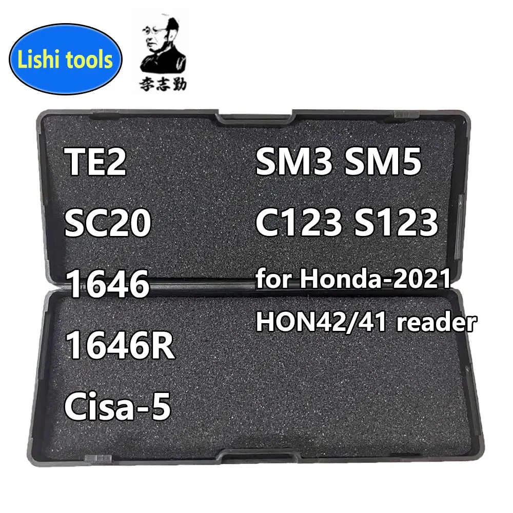 

New 2in1 Lishi Tool 2 in 1 TE2 SM3 SM5 1646R/C9100 1626/C9200 C123/S123 SC20 Cisa-5 for Honda-2021 Locksmith Tool