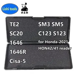 New 2in1 Lishi Tool 2 in 1 TE2 SM3 SM5 1646R/C9100 1626/C9200 C123/S123 SC20 Cisa-5 for Honda-2021 Locksmith Tool