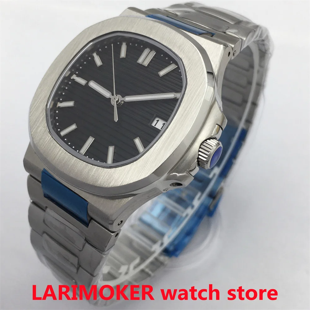 38mm BLIGER/nologo NH35A/ Miyota 8215 vetro zaffiro quadrato automatico Casual orologio da uomo data quadrante asettico bracciale 316L