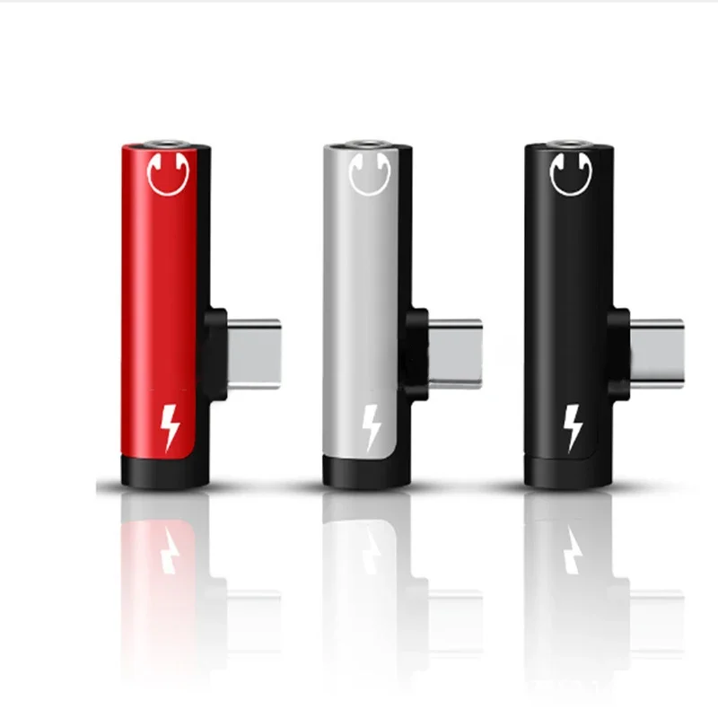 

Type-c 2-in-1 Aluminum Alloy Audio Converter For Enhanced Gaming T-shaped Aluminum Alloy Earphone Charging Converter Portable