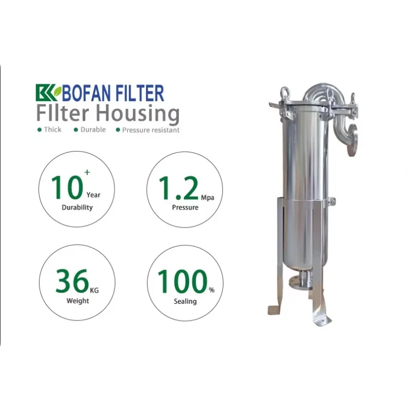 Size #02 Top-entry Stainless Steel 304/316 Single Bag Filter Housing Machine For Industrial Use With Digital Control
