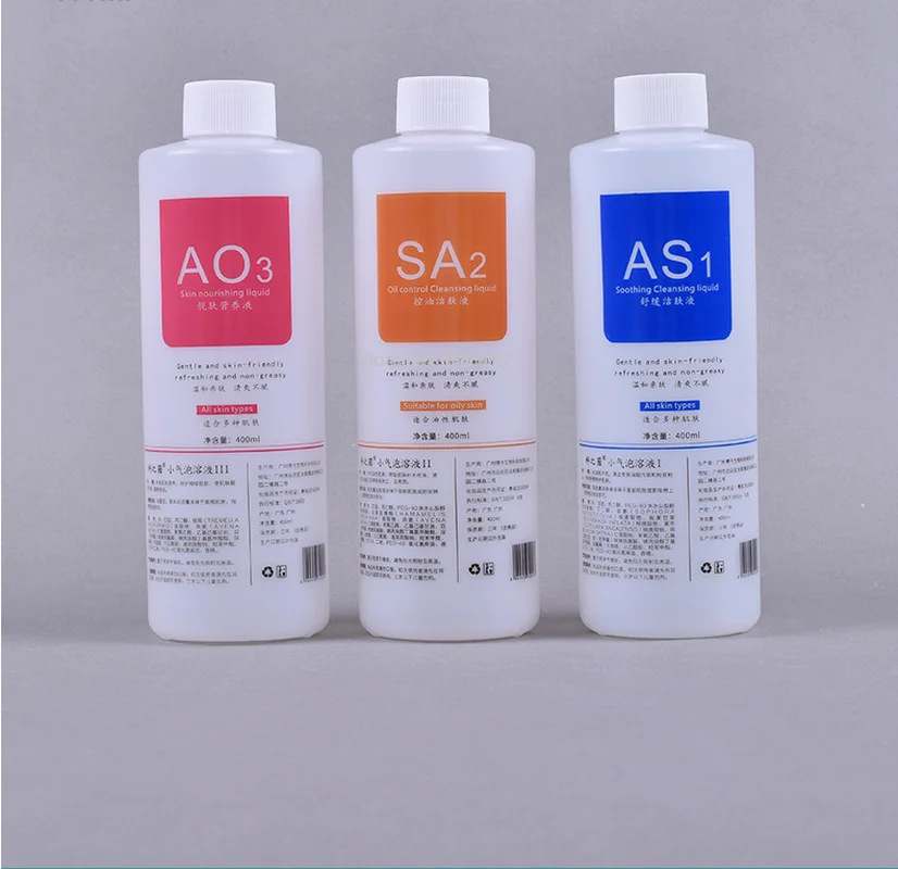 3 in1 AS1 SA2 AO3 Aqua Peeling Solution 400ml Dermabrasion Face Clean Facial Cleansing Blackhead Liquid Beauty Salon