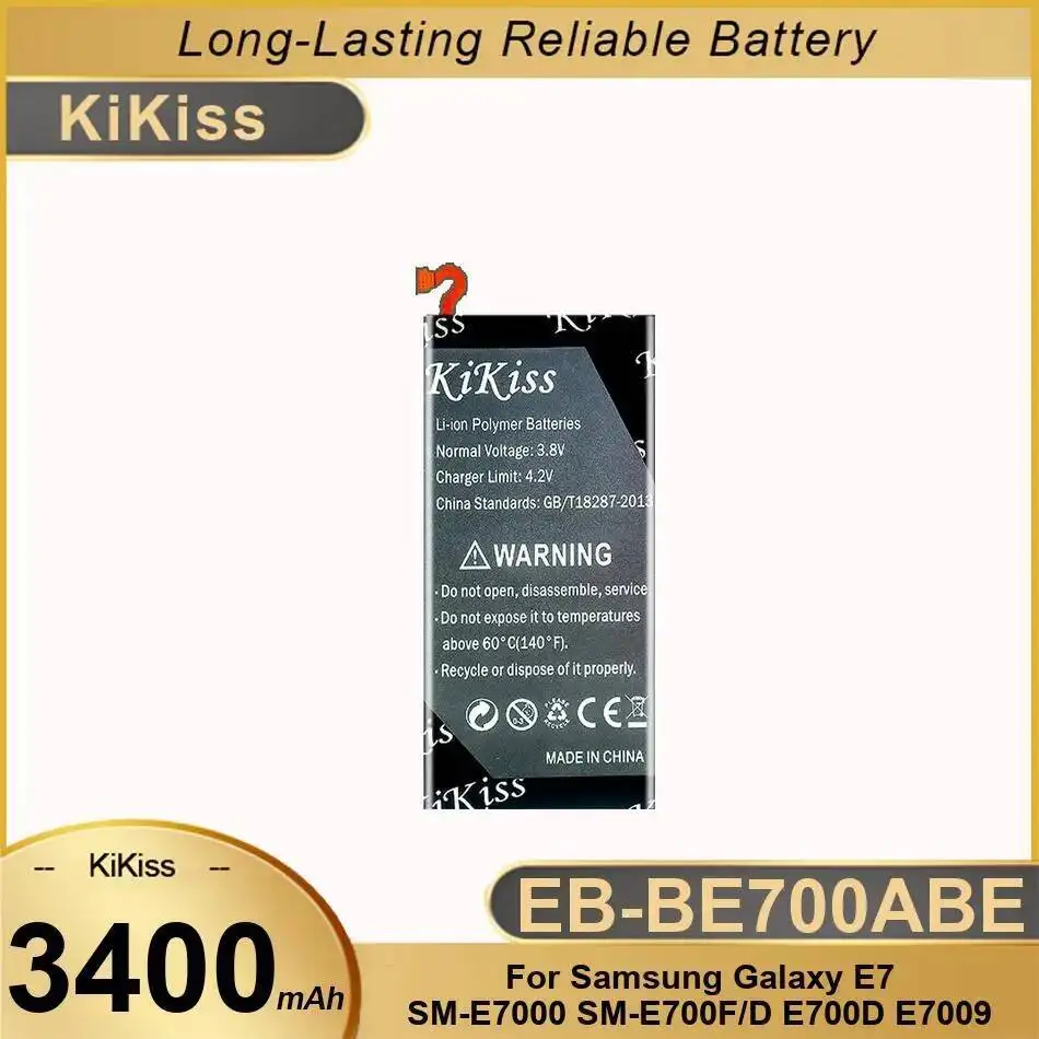 

Высокоэффективный аккумулятор EB-BE700ABE для мобильного телефона Samsung Galaxy E7 SM-E7000 SM-E700F D E700D E7009 3400 мАч