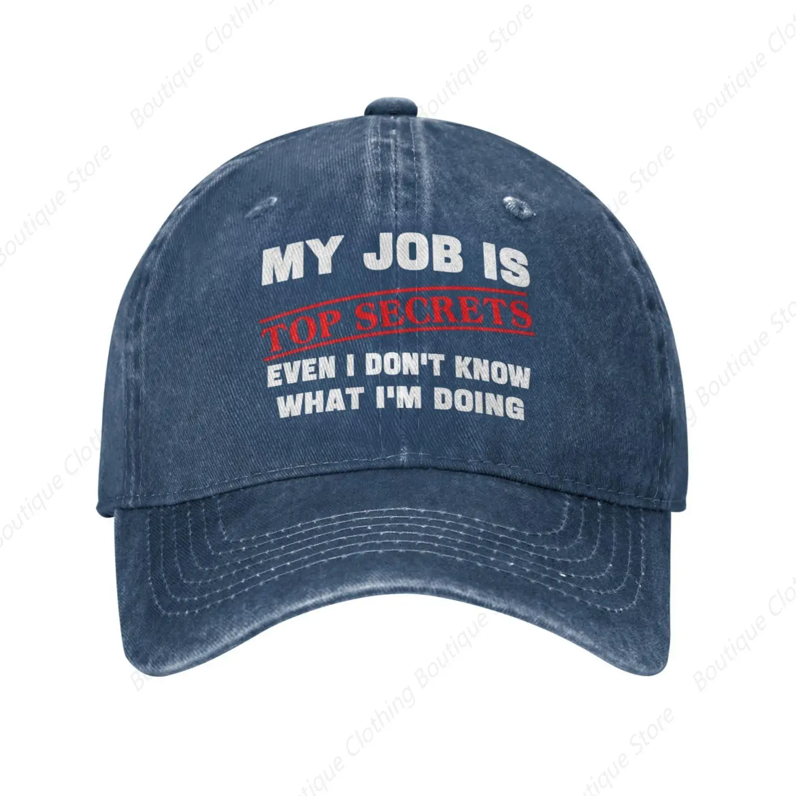 

Hats for Women My Job is Top Secrets Even I Don't Know What I'm Doing Fashion Cap Navy Blue