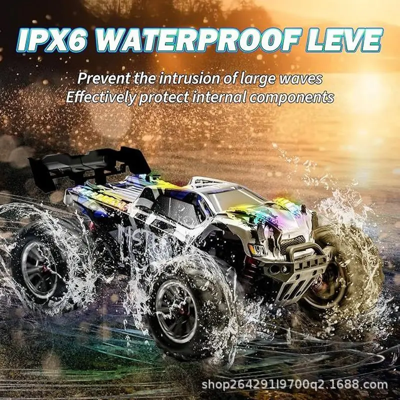 ขายร้อน 1:16 สัดส่วนเต็มสี่ล้อไดรฟ์รีโมทคอนโทรลความเร็วสูง Off-Road Racing รถไฟ Ipx6 กันน้ํา Leve