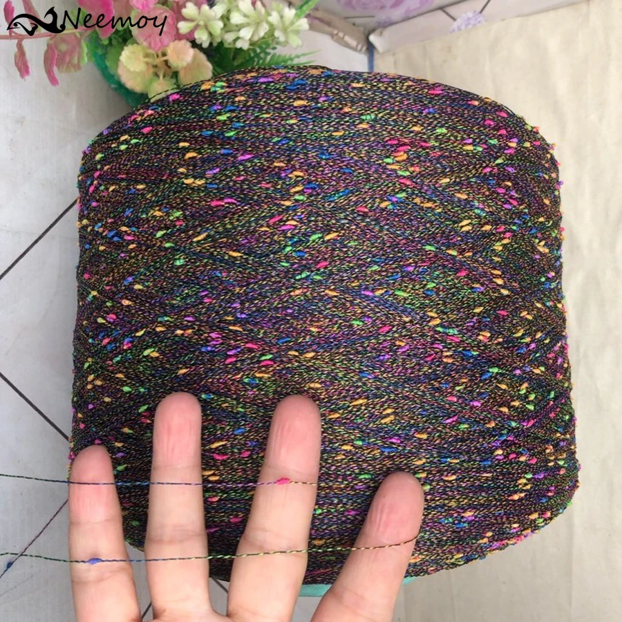 New 250g Very Beautiful Colorful Rainbow Space Dye Fancy Slub Yarn DIY Craft Hand Knitting Crochet Weaving Thread