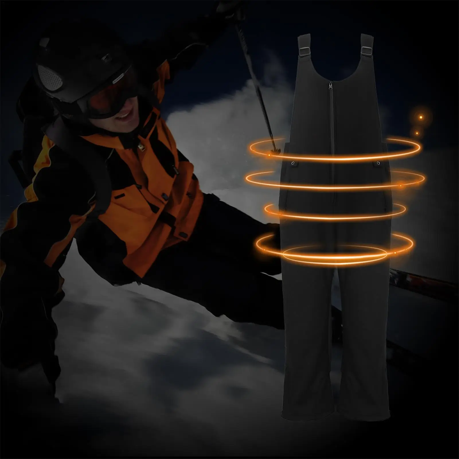 Tuta da sci da donna con tracolla regolabile, tracolla regolabile, bavaglini isolati da donna per lo sci della fidanzata madre