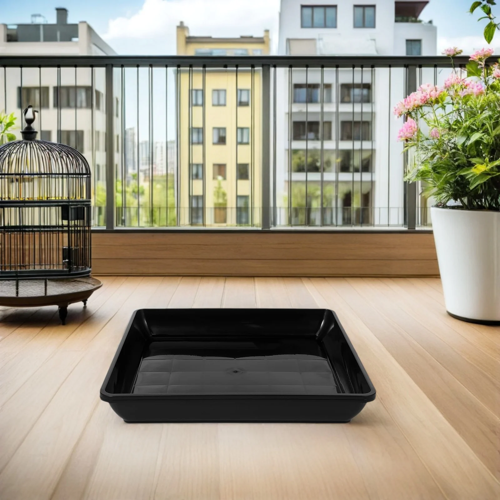 

6Pcs Square Plastic Plant Saucer Durable Water Catcher Tray for Potted Plants Indoor Outdoor Use Plastic Plant Saucer