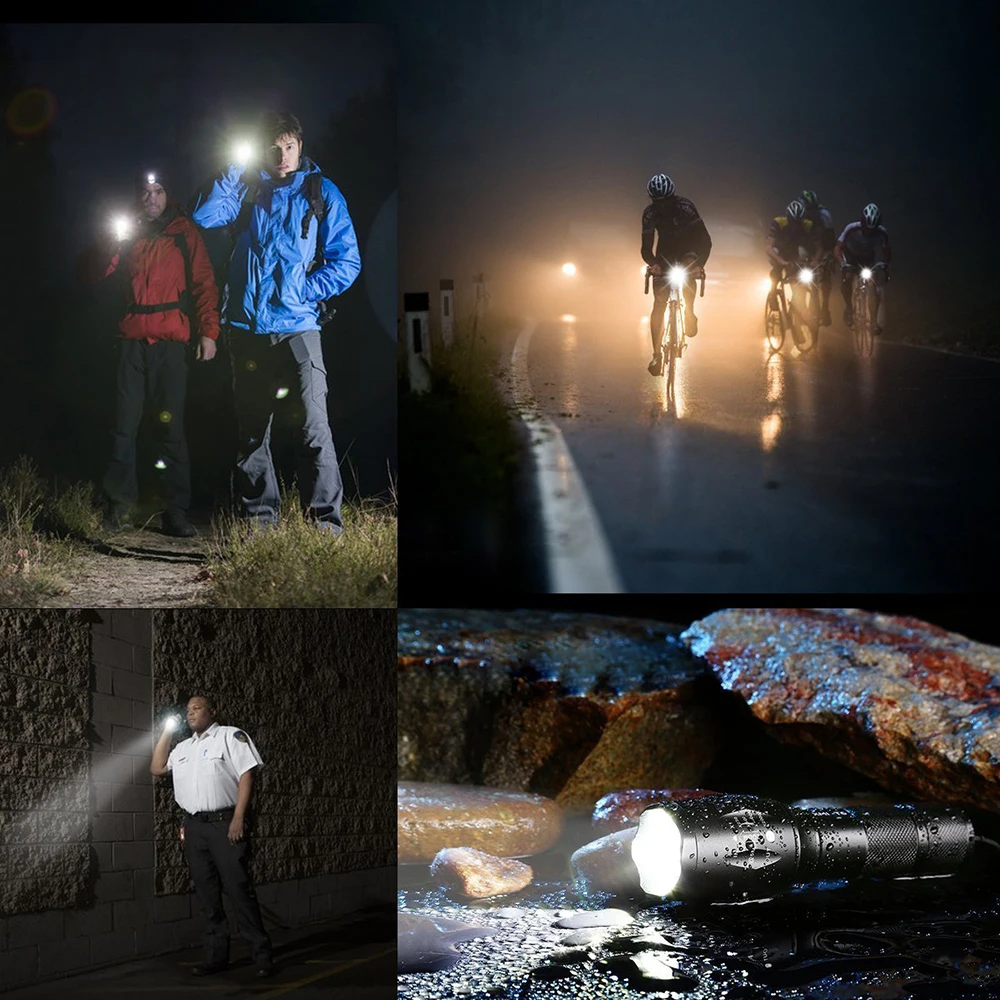 1/2/3-Pack Ultra Bright LED Flashlight T6/L2 waterproof torch Zoomable flashlight 5 switch modes waterproof torch light