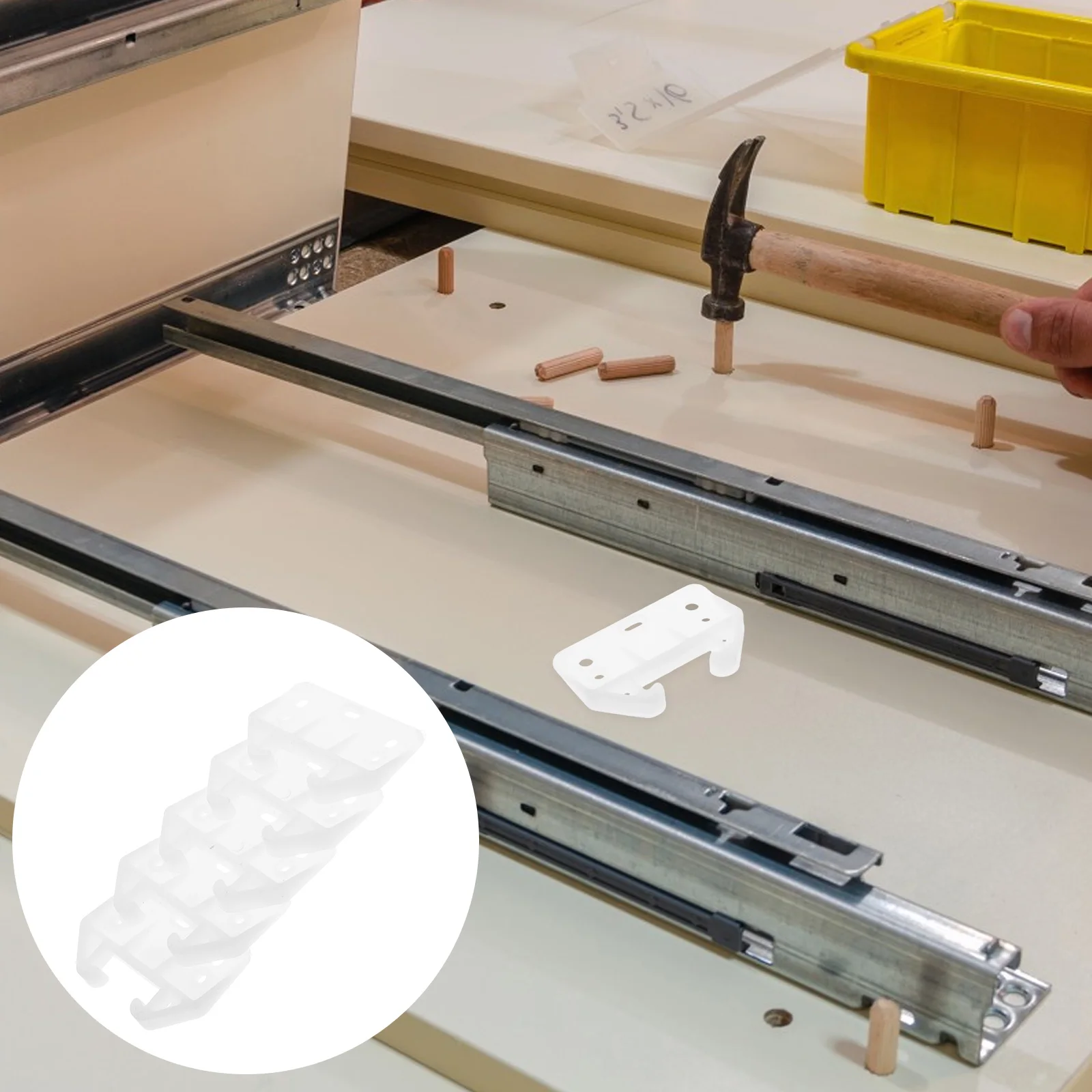 

1 Set Plastic Slide Brackets Precision Track Back Plates For Furniture Replacement Kitchen Cabinet Drawer Guides Durable Rear