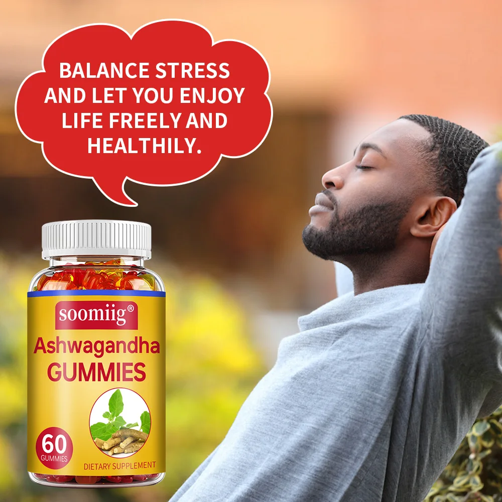 Ashwagandha Gummies - Relieve Stress, Improve Sleep, Enhances Energy, Promotes Energy and Endurance, Muscle Mass