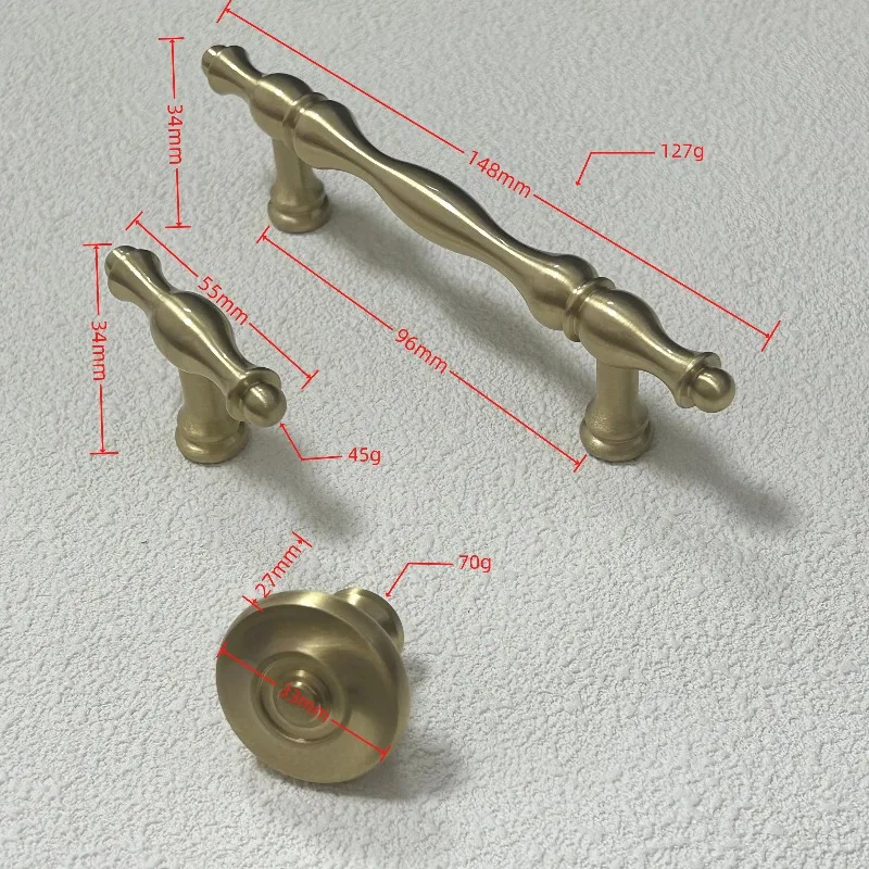 Luxury court style modern furniture knob handle high-end cabinet wardrobe handle eco-friendly brass material kitchen dresser