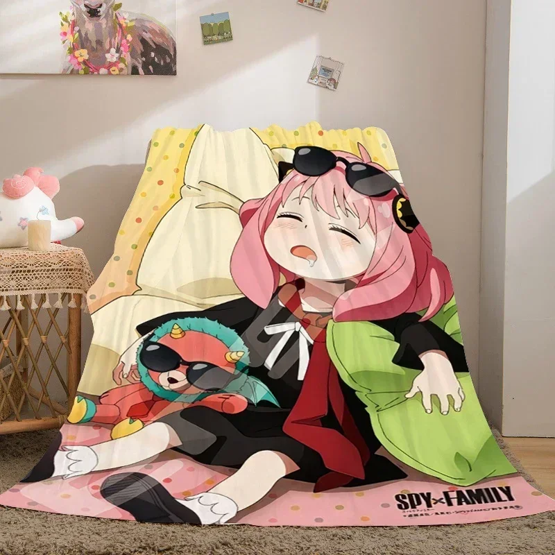 

Anime Sofa Blankets for Winter A-Spy×Family Warm Knee Bed Fleece Camping Fluffy Soft Blankets King Size Microfiber Bedding