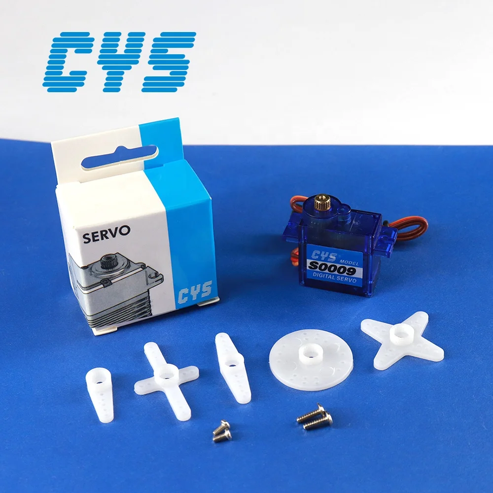 Mini RC Servo para RC Avião Robô Carro, 9g, 1.5kg, Analógico, Digital, Plástico, Metal Gear, SG90, CYS-S0009, 4.8 V, 6V, 21T, 5pcs