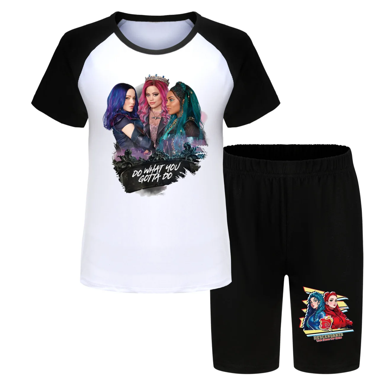 Descendants 4 Clothes New Kids Clothes T Shirt Toddler Girls Pajama Sets Boys Cartoon Short Sleeve Tshirt Pants 2pcs Sports Set