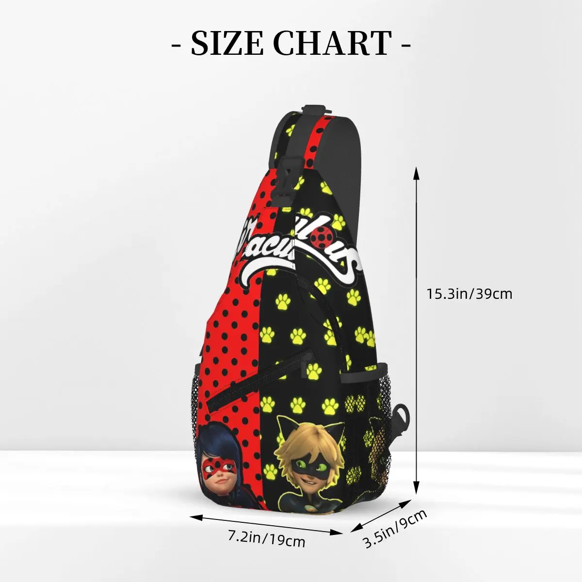 Miraculou Ladybugss Crossbody Sling Bag Borst Tas Superheld Magisch Meisje Schouder Rugzak Dagpack Voor Wandelen Camping Boekentas