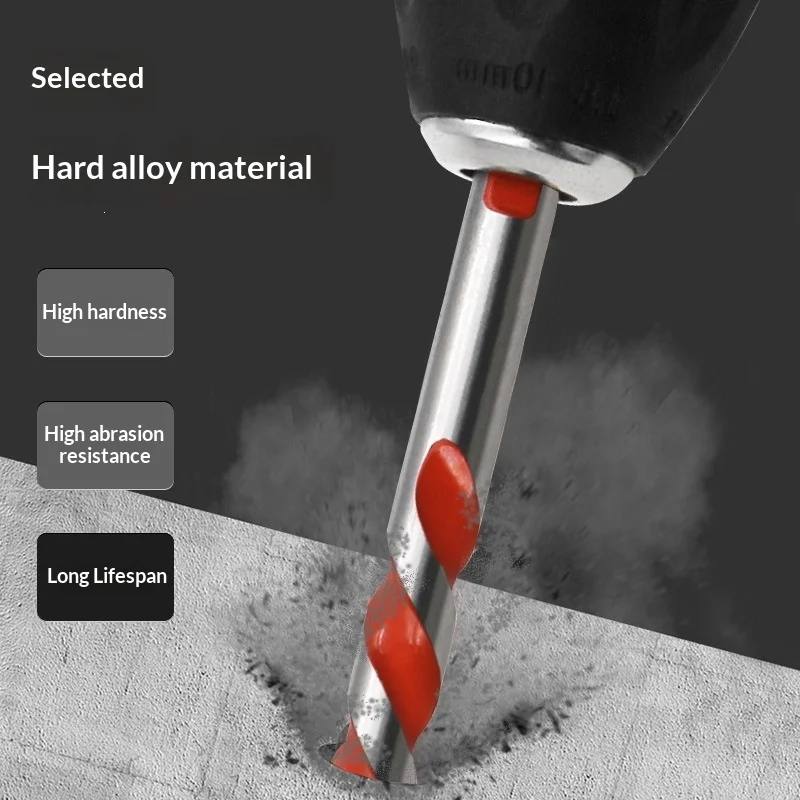 3-12mm Carbide Tip Masonry Drill Bit Set, Multifunctional Wall Punching Drill for Tile Brick Concrete Glass Drilling Accessories