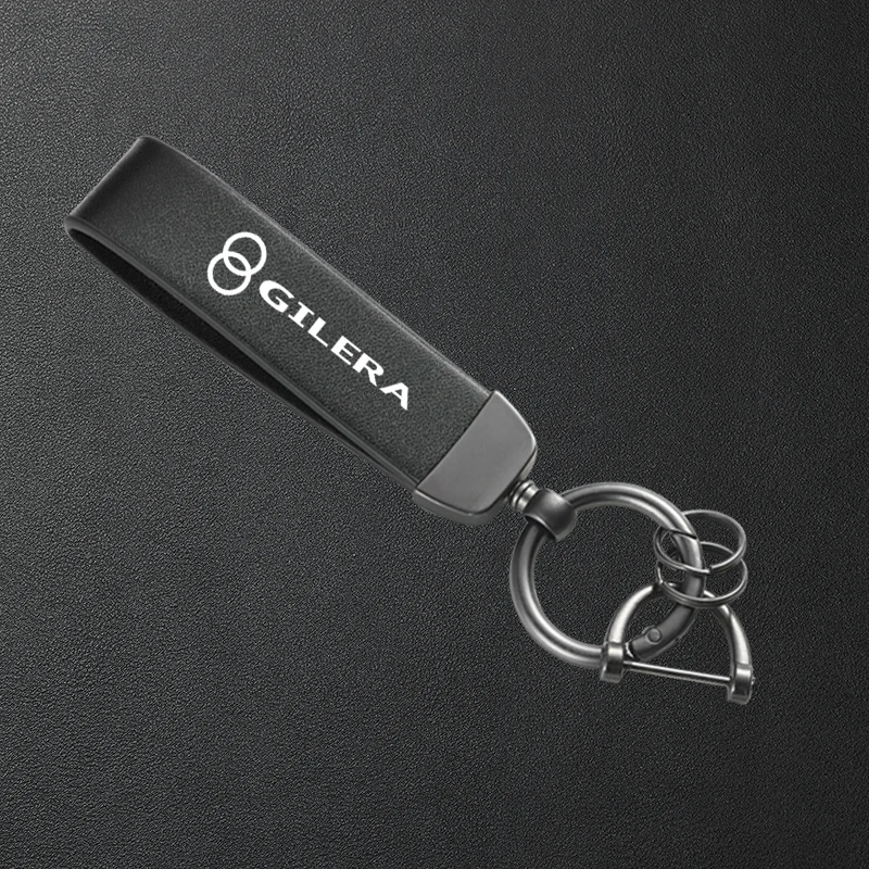 For Gilera GP800 Gp 800 Fuoco Nexus 500 Runner 50 125 200 Motorcycle High-Grade Leather Keychain Metal Keyring Accessories