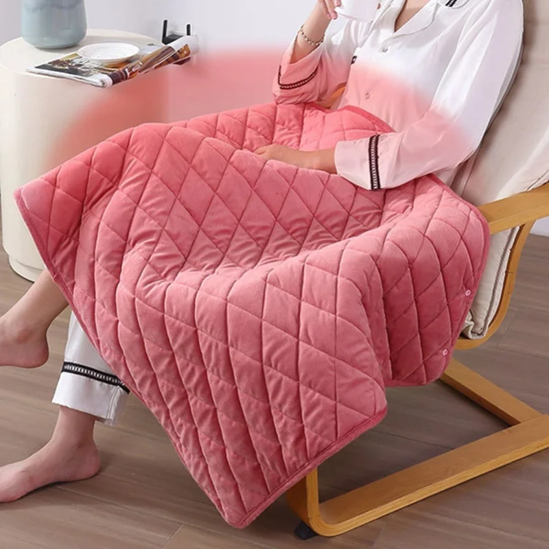 USB Heated Blanket 3 Temperature Levels 1H Timing Soft Comfortable Machine Washable Electric Heating Shawl Coffee