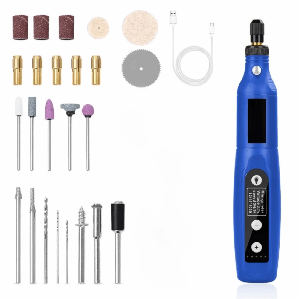 

Cordless Mini Wireless Drill 5-Speed Adjustable Digital Display Mini Rotary Tool 3.7V Power Handheld Mini Engraving Machine
