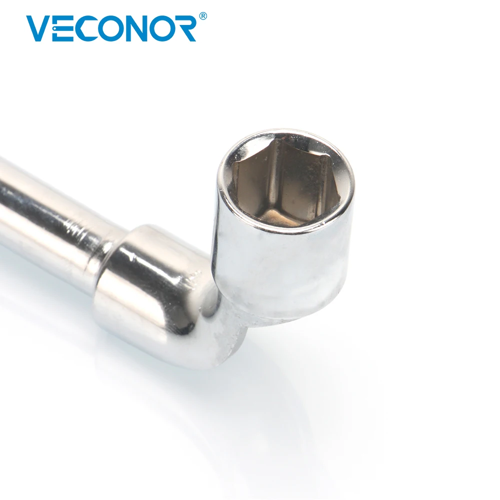 10mm L Type Angled Socket Wrench Spanner With Thru Hole, Chome Vanadium