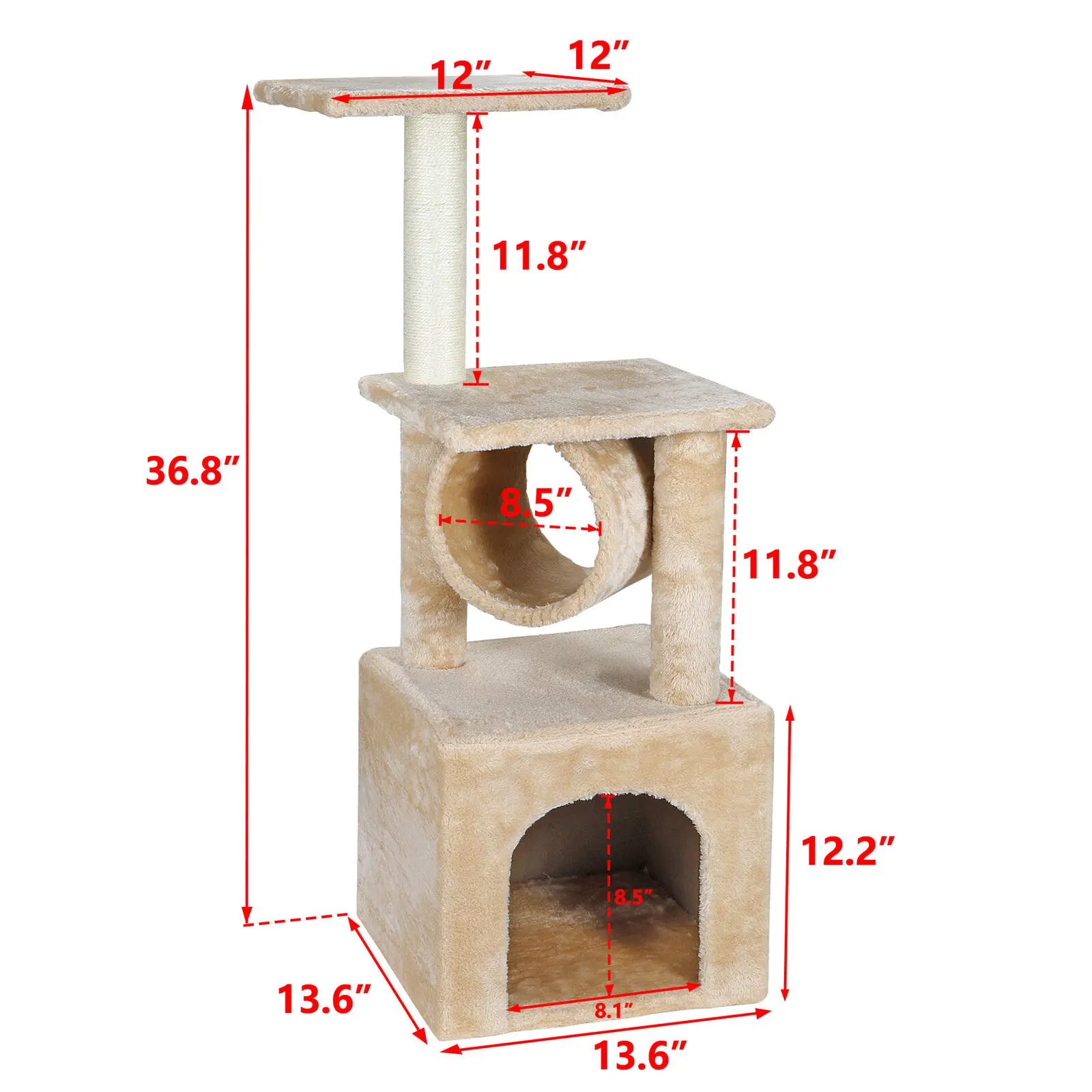 36 Inch Cat Tree Tower Cat Furniture Condo Scratching Posts for Kittens