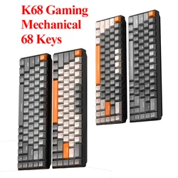 K68 Mini Keyboard Gaming Mechanical Keyboard 2.4G Wireless BT 5.0 Keyboard For PC Gamer Keycaps Hot-Swap 68 Keys Russian layout